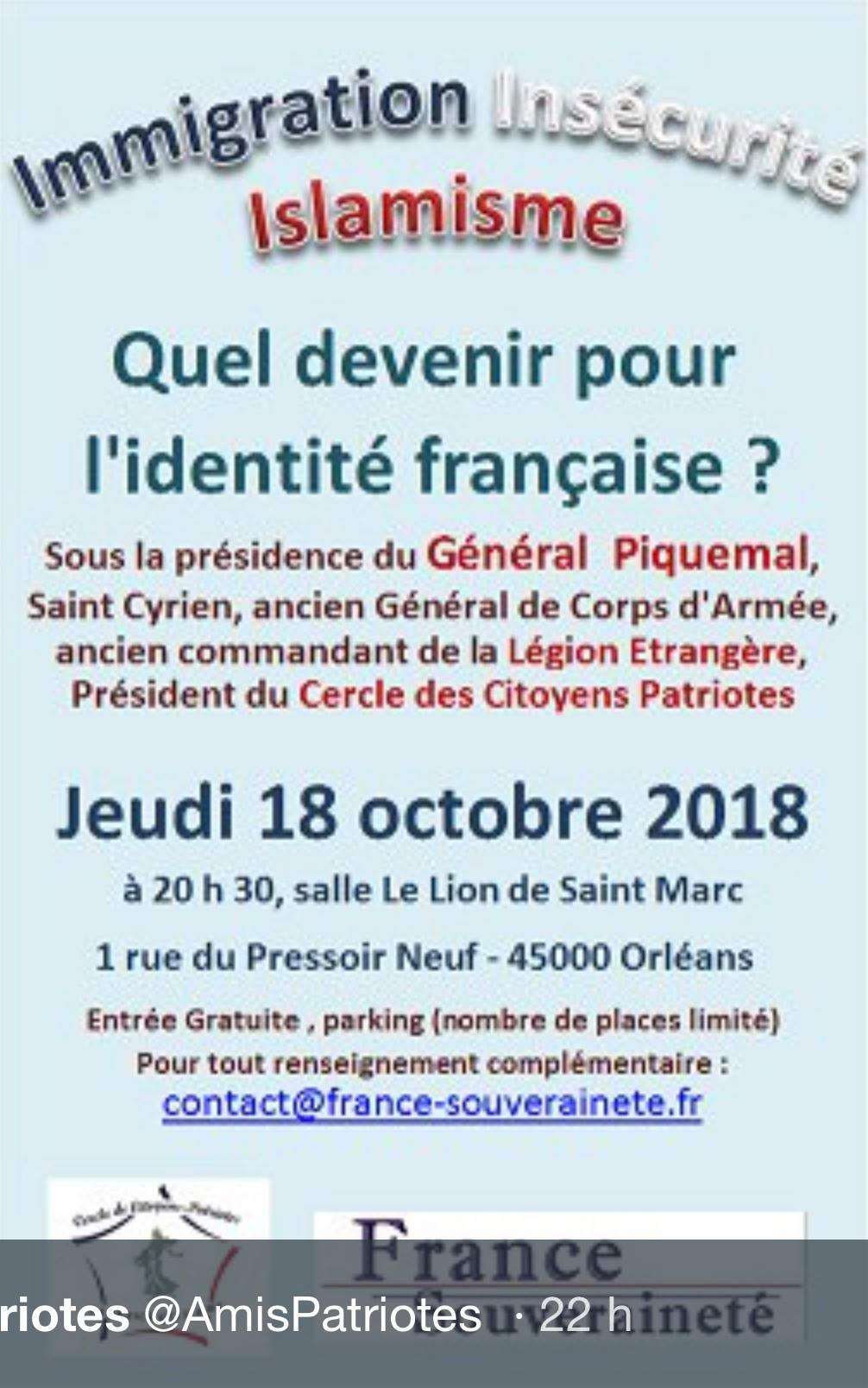 Read more about the article Le général Piquemal fait de la résistance. Il anime une conférence le jeudi 18 o…