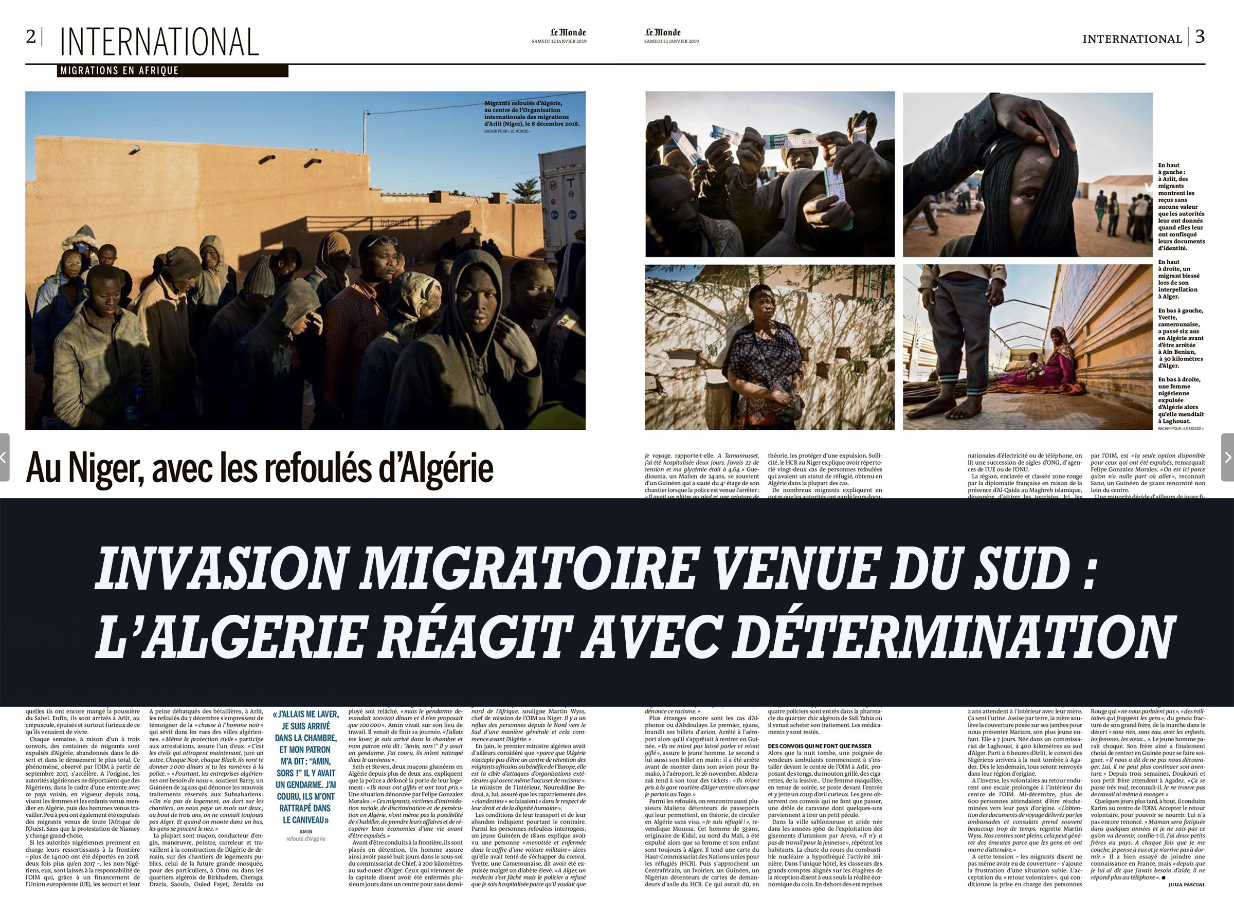 Read more about the article La politique ferme de remigration des autorités algériennes prouve qu’il est possible d’agir avec détermination contre la présence de clandestins et de pseudo réfugiés.