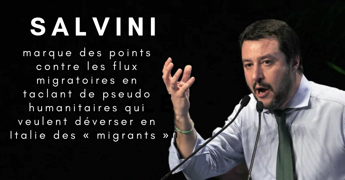 Read more about the article Matteo Salvini montre les dents : il prévient une ONG allemande qu’elle ne pourra pas débarquer des « migrants » sur les côtes italiennes.